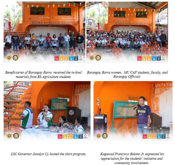 BS Agriculture Students Capacitate Women in Barangay Barra, Tudela Through Urban Hydroponic Gardening